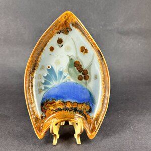 Ken Edwards Tonala Bird Stoneware Pottery Catch All Trinket Dish Folk Art Mexico